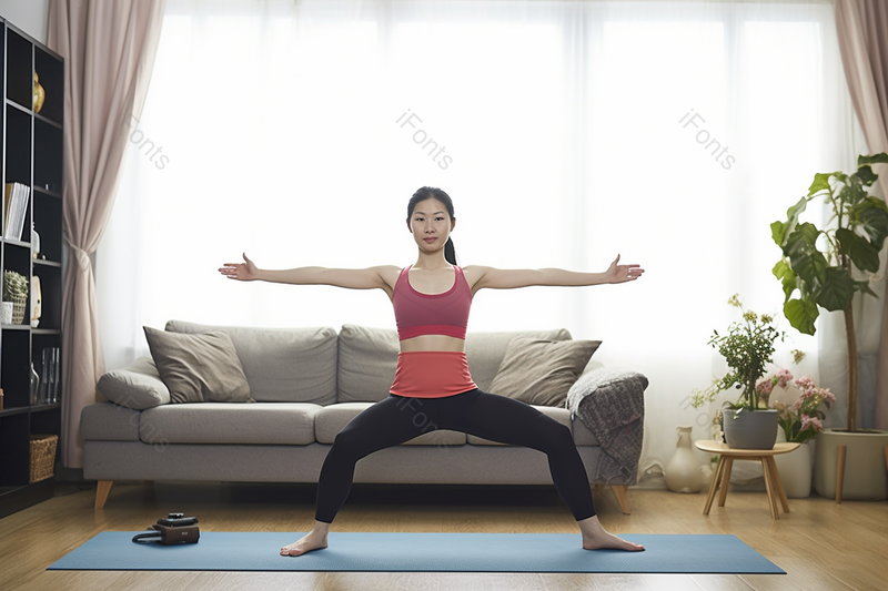 美容女性室内瑜伽运动健身热身养生实拍摄影,高清,摄影图,摄影图片,图片大全,摄影图免费下载